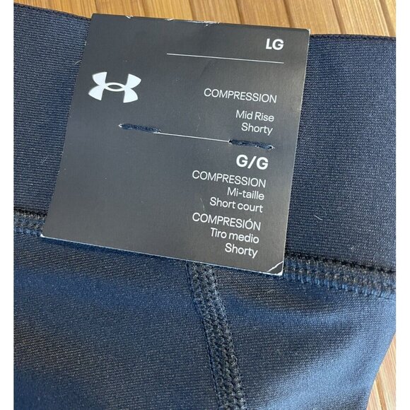 Under Armour Heatgear Compression Mid Rise Shorty Black Women's Large L NWT - Picture 7 of 7
